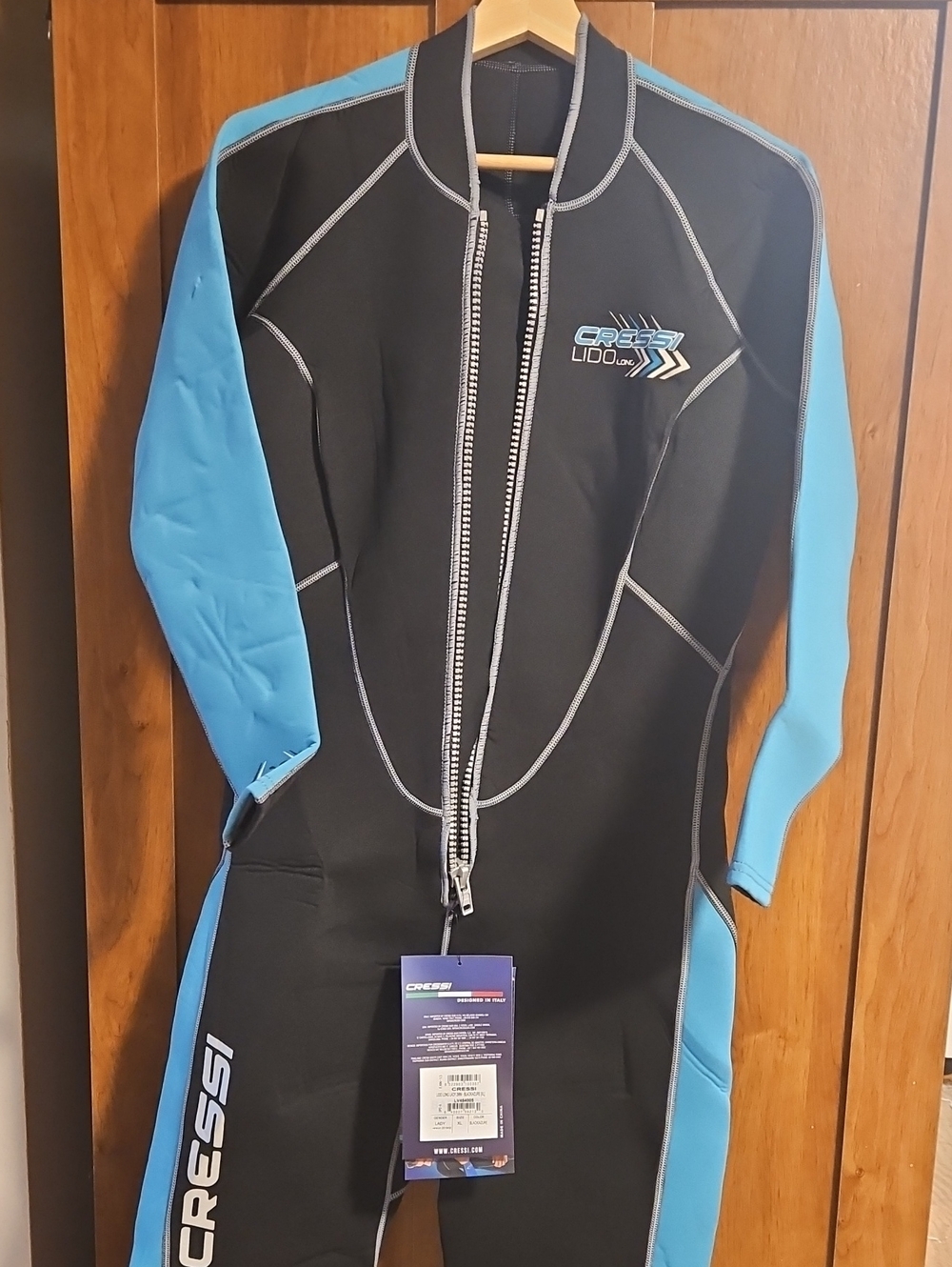 Cressi Lido Full Wetsuit - Black & Aqua Blue